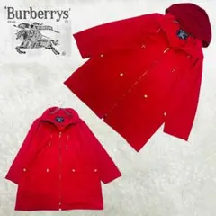 希少 バーバリー ハンティングジャケット マウンテンパーカー 赤 金ボタン