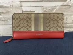 COACH コーチ シグネチャー 8.404 ラウンドファスナー 長財布 - メルカリ