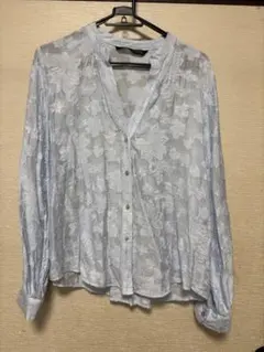 ZARA 花柄刺繍 長袖シャツ