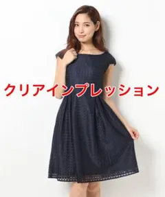 クリアインプレッション　ネイビー 半袖　ワンピースのサムネイル