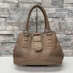 AIGNER ブラウンベージュ　レザーハンドバッグ