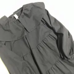 H&M ビッグカラー　襟　ティアード　チュニック　ミニワンピース　ブラック　S