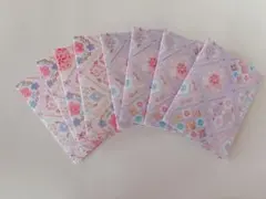 【ハンドメイド】 花輪柄 ミニ封筒 8枚
