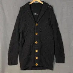 ショールカラー ニット カーディガン ブラック