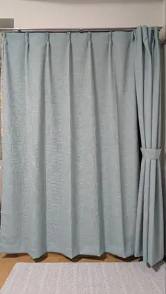 モスグリーン ドレープカーテン　178丈×110 2枚組　ミントグリーン