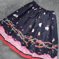 新品タグ付き】ジョリープッペ キャットジャカードフレアスカート