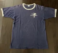 70S USA製チャンピオン バータグ ナス紺 ビンテージ リンガーＴシャツ