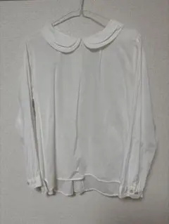 I am Iホワイト 襟付き2way長袖シャツ