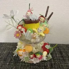 どんぐりアート　プリンアラモードなフルーツ妖精たち