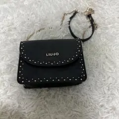 LIU-JO スタッズ付き ブラックショルダーバッグ