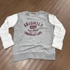 重ね着風　130センチ　ロンT グレー