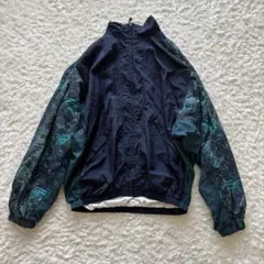 90s NIKE ナイキ ナイロンジャケット 刺繍ロゴ 総柄 切替 ビンテージ