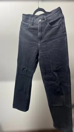 【最安値】UNIQLO ワイドストレートジーンズ 28 ブラック