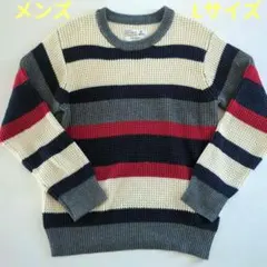 ☺︎　メンズ/ボーダーニットセーター/Lサイズ