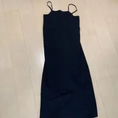 レディース　キャミワンピース　ロング　ブラックM