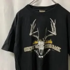 N-4159 LEGENDARY アメリカ古着 ハンティングTシャツ L 黒