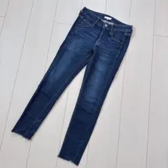 アースミュージックアンドエコロジー S 濃紺 スキニーデニム ストレッチ