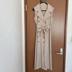 【最終価格】GRL トレンチ風ノースリーブワンピース L ベージュ