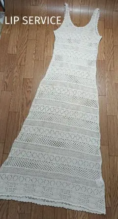 LIP SERVICEリップサービス ノースリーブロングワンピース F ベージュ