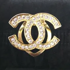 CHANEL ゴールド ダブルCロゴ ブローチ スカーフ留め クリップタイプ 