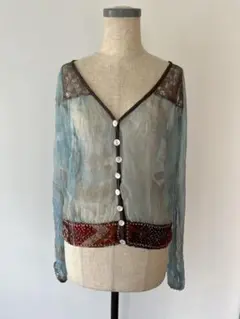 シースルー カーディガン 個性的 Mサイズ