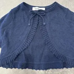 ファミリア　familiar ネイビー 前開きカーディガン　ボレロ