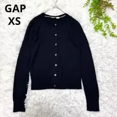GAPギャップ◆ウール100 長袖ニットカーディガン(XS)ブラック　シンプル