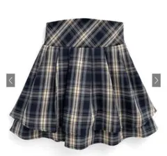 インパン裏地付ティアードチェックミニスカート[dk1290]