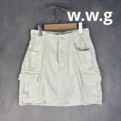 b78【w.w.g】【レディース】【オシャレ】【カーゴ】スカート　オフホワイト