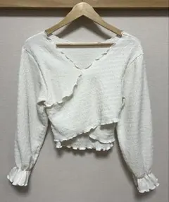 レディース　トップス　白　フリル　milybiletのサムネイル