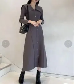 SNIDEL ビッグカラーホールワンピース