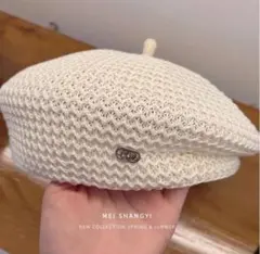 ホワイト ベレー帽ハンチング 通気性 調整可 夏素材 おしゃれ 涼しい