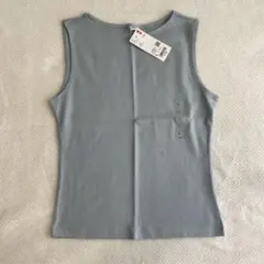 未使用⭐︎UNIQLO ボートネックノースリーブ Tシャツ L ブルー