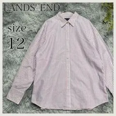 LANDS' END/ランズエンド/レディース/シャツ/長袖/ピンクストライプ