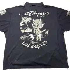 【希少6L】Ed Hardy エドハーディー 半袖ポロシャツ デビル＆カウボーイのサムネイル