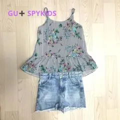 格安可愛いフレアキャミ&デニムショートパンツセット110 GU SPYKIDS