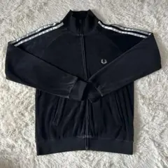 Fred Perry ブラック トラックジャケット 古着 ベロア生地