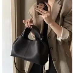 2WAY シンプル　フォーマル　上品　レザー　pu トートバッグ　ハンドバッグ