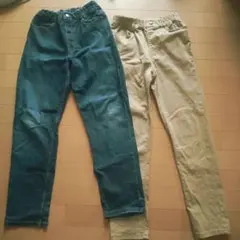 GU長ズボン150 ２点セット デニムチノパン
