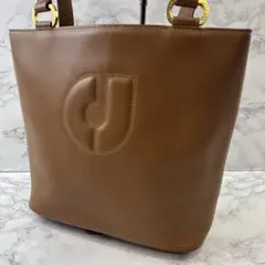 CHARLES JOURDAN シャルルジョルダン 本革 レザー トートバッグ茶のサムネイル