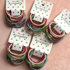 【40】ヘアゴム　キラキラ　カラフル　ラメゴム　子供　学校　幼稚園　保育園