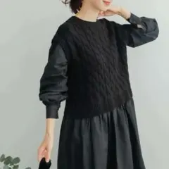 URBAN RESEARCH DOORS ニットベストドッキングワンピース