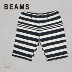 値下 BEAMS ストライプ ショートパンツ ネイビー/ホワイト ゴルフ 初夏