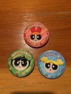 パワーパフガールズ 刺繍缶バッジ ブロッサム バブルス バターカップ