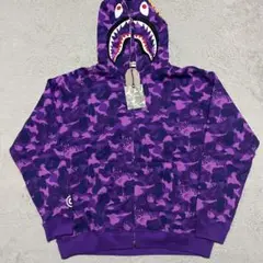 A BATHING APE 初期 希少 シャークパーカー フランケンタグ 紫 A BATHING APE 初期 希少 シャークパーカー フランケンタグ 紫