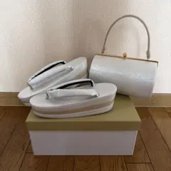 和装用バッグ 草履 セット シルバーのサムネイル
