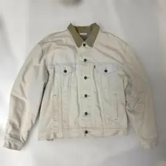 ユーロLevi's デニムジャケット 襟コーデュロイ 裏地ブランケット 裏地ネル