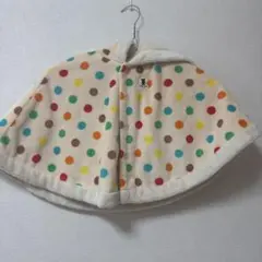 ミキハウス ベビー ポンチョ ドット柄　70〜90cm