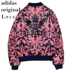 アディダスオリジナル ボンバージャケット ブルゾン MA-1 花柄 L 刺繍ロゴ