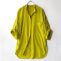 美品✨アルアバイル　23SS 綿100 シアーオーバーシャツ　薄手　透け感　黄色のサムネイル